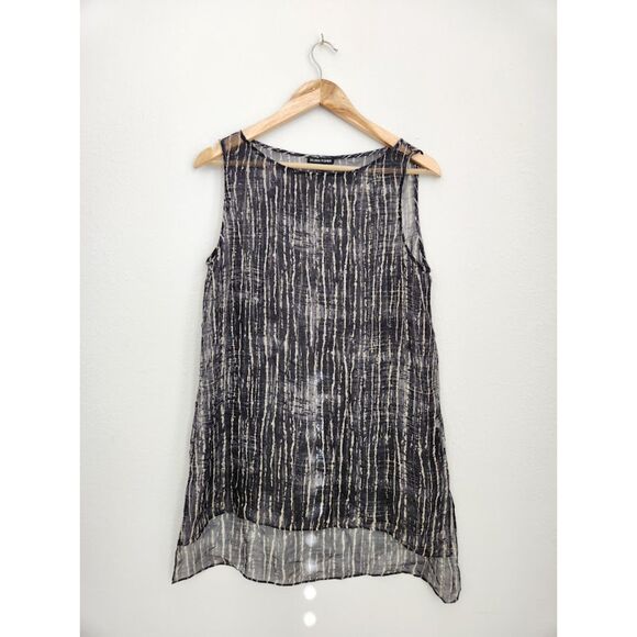Eileen Fisher Petite 100% Silk Sleeveless Tunic Tank Top | Size S/P - Picture 2 of 8